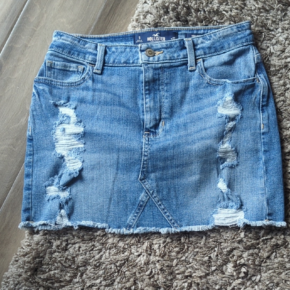Hollister Distressed Blue Mini Skirt